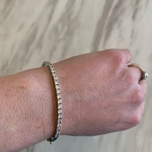Sterling silver CZ bangle braclet